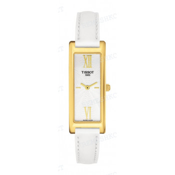 Ремешок для часов Tissot 10/8 мм, белый, теленок, желтая пряжка, NEW HELVETIA (T713.343, T713.341)