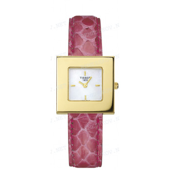 Ремешок для часов Tissot 14/12 мм, розовый, змеиная кожа, желтая пряжка, ROSEVILLE (T713.345)