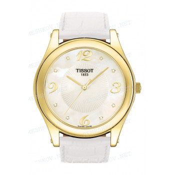 Ремешок для часов Tissot 20/18 мм, белый, имитация крокодила, желтая клипса, JASMIN (T713.466)