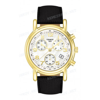 Ремешок для часов Tissot 20/18 мм, черный, теленок, желтая клипса, CARSON (T713.472)
