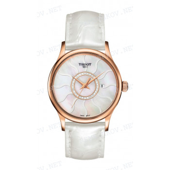 Ремешок для часов Tissot 16/16 мм, белый "перламутр", имитация крокодила, розовая клипса, ROSE DREAM (T914.210)