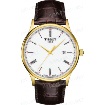 Ремешок для часов Tissot 20/18 мм, коричневый, имитация крокодила, без замка, ROSE DREAM (T914.410, T914.407)