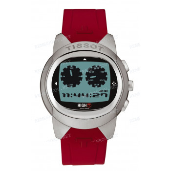 Ремешок для часов Tissot, красный, силикон, интегрированный, стальная клипса, HIGH-T (T941.469)