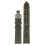 Ремешок для часов Tissot 20/18 мм, серый, теленок, желтая прострочка, стальная клипса, NAVIGATOR 3000 (T961.478, T961.468)