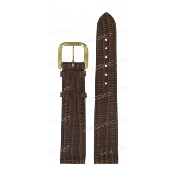 Ремешок для часов Tissot 18/16 мм, коричневый, имитация ящерицы, желтая пряжка, SEASTAR ELEGANCE (T182.412)
