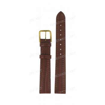 Ремешок для часов Tissot 14/12 мм, коричневый, XL, имитация ящерицы, желтая пряжка, FASHION (T425.111)