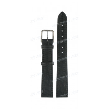 Ремешок для часов Tissot 14/12 мм, черный, имитация ящерицы, стальная пряжка, FASHION (T421.111)