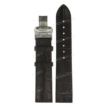 Ремешок для часов Tissot 20/18 мм, коричневый, имитация крокодила, стальная клипса, LE LOCLE (T411.617, T411.515)