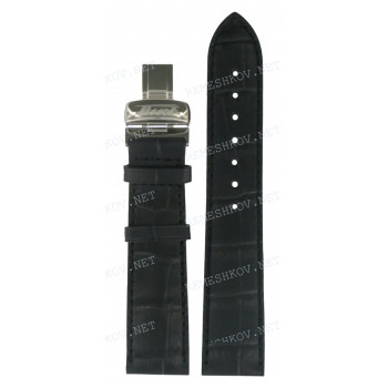 Ремешок для часов Tissot 20/18 мм, черный, имитация крокодила, стальная клипса, T-LORD (T541.527)