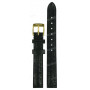 Ремешок для часов Tissot 13/12 мм, черный, имитация крокодила, желтая пряжка, SCULPTURE LINE (T713.322, T713.133)