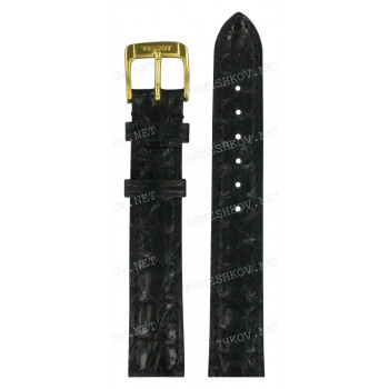 Ремешок для часов Tissot 15/14 мм, черный, аллигатор, желтая пряжка, NEW HELVETIA (T713.316)