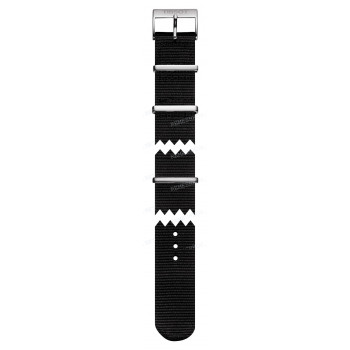 Ремешок для часов Tissot 19/19 мм, черный, синтетика, стальная пряжка, QUICKSTER (T095.410, T095.417)