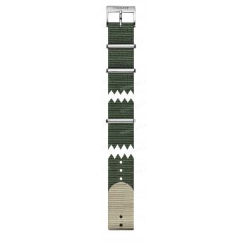 Ремешок для часов Tissot 19/19 мм, хаки/бежевый, синтетика, стальная пряжка, EVERYTIME (T109.410)