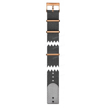 Ремешок для часов Tissot 19/19 мм, антрацит/серый, синтетика, розовая пряжка, EVERYTIME (T109.410)