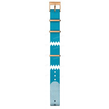 Ремешок для часов Tissot 15/15 мм, голубой, синтетика, розовая пряжка, EVERYTIME (T109.210)
