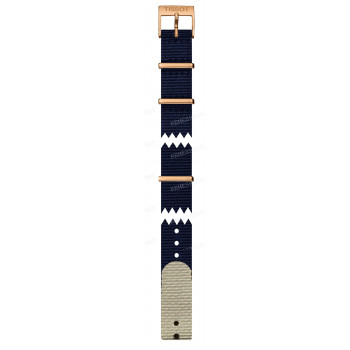 Ремешок для часов Tissot 15/15 мм, темно-синий, синтетика, розовая пряжка, EVERYTIME (T109.210)