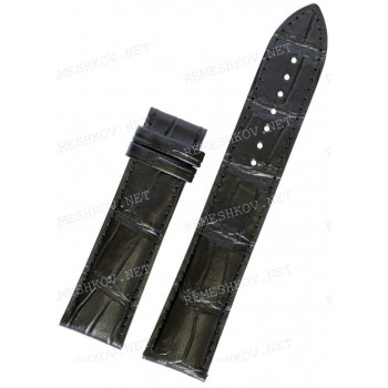 Ремешок для часов Tissot 22/20 мм, черный, XL, имитация крокодила, без замка, T-LORD