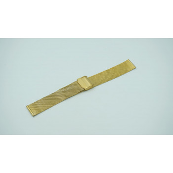 Браслет UK для часов 18 мм, золотистый, прямой, миланское плетение