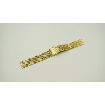 Браслет UK для часов 18 мм, золотистый, прямой, миланское плетение