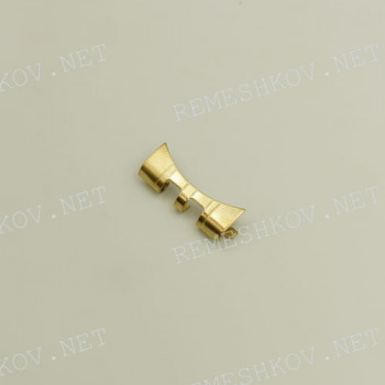 Оконцовка браслета 20 мм, золотистый, заостренный тип,  двойной вырез, 20-4x2