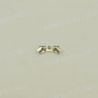 Оконцовка браслета 14 мм, серебристый/золотистый, заостренный тип, двойной вырез, 14-2x2