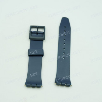 Ремешок UK для часов Swatch 20/15 мм, синий, полиуретан, под корпус, 17 мм ширина выступов, ЗЧ