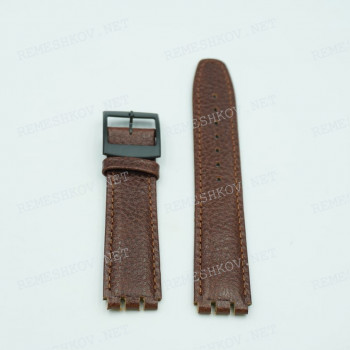 Ремешок UK для часов Swatch 20/18 мм, коричневый, естественная фактура, под корпус