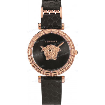 Ремешок для часов Versace VEDV00719, 16/16 мм, черный, кожа, без замка